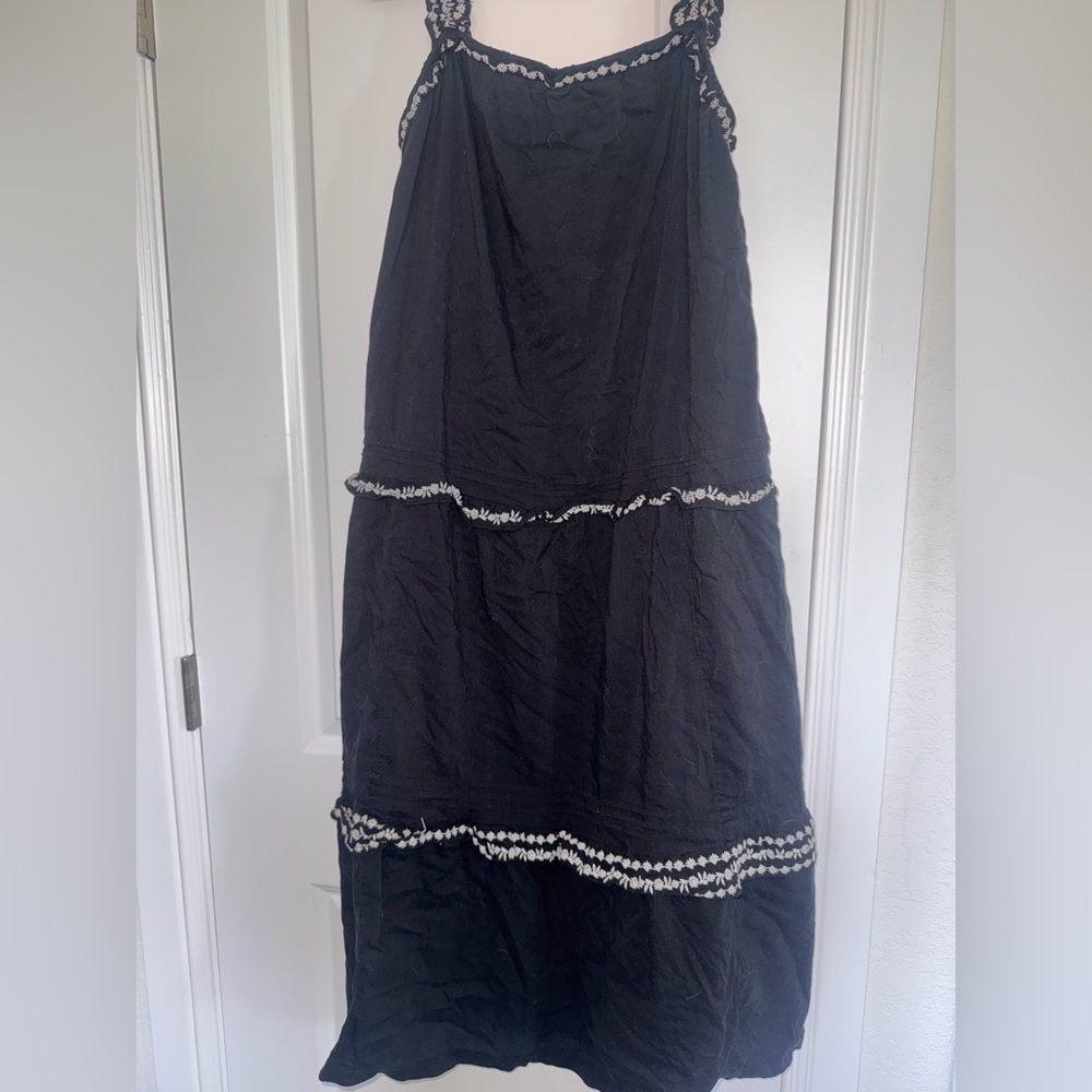 Old Navy Black Maxi dress with White Trim